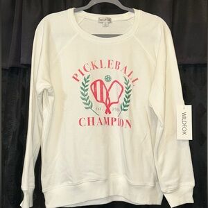 Wildfox White Pickleball Champion Sweater